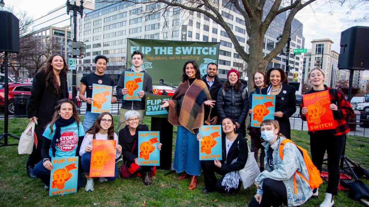 Group of solar advocates in a park.